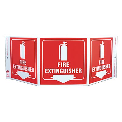 Zing Fire Extinguisher 3-Sided TriView Safety Eco-Signs