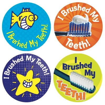 I Brushed My Teeth Stickers 200/Roll