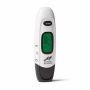 Front view of School Health portable infrared temperature thermometer no touch; medical thermometer featuring a digital temperature window; a black scan button and an on/off button  thumbnail