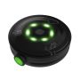 Back view of a round black arm band sensor with 6 green lights lit in the center. thumbnail