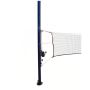  A volleyball net attached to a navy blue volleyball pole thumbnail
