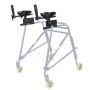 side view pair of nimbo posterior walker small forearm platforms in black attached to walker. thumbnail