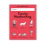 Close view of handwriting without tears, cursive handwriting workbook with a coral cover for third grade students. The activities facilitate an easy transition from printing to cursive, combined with handwriting instructions and language arts activities.  thumbnail