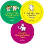 Three circular stickers with different colors and text. All stickers have the words "School Health" at the bottom. thumbnail