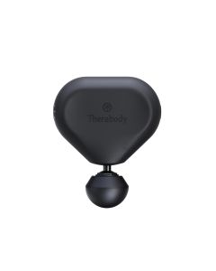 Black Handheld Massage Device: Triangular-shaped with rounded edges; featuring the "Therabody" brand name and a spherical attachment at the bottom.
