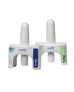 White Blue color neffy Nasal Spray unit 2mg and White Green color neffy Nasal Spray unit 1mg