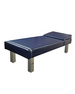 SKU#1048166 Front view of School Health Recovery Couch; Steel Legs; Celestial Blue