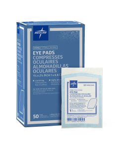 Blue box with white individual wrapped eye pad