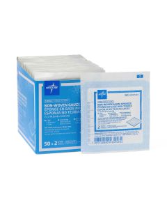 SKU 1048814 Front View of Medline Sterile 4-ply Nonwoven Gauze Sponge 2" x 2" Pack