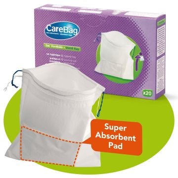 CareBag Vomit Bag with Super Absorbant Pad, 20/Bx