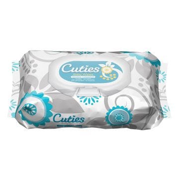 Front view of pack of 72 Fragrance Free Cuties Baby Wipes
