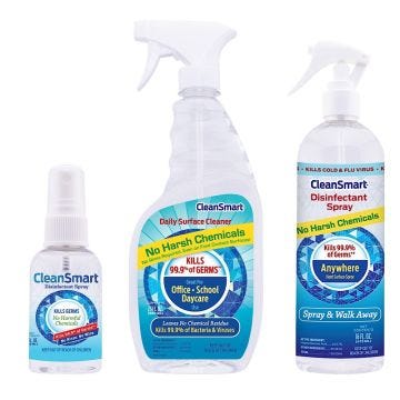 CleanSmart Disinfectant Sprays, spray disinfectants, clean smart