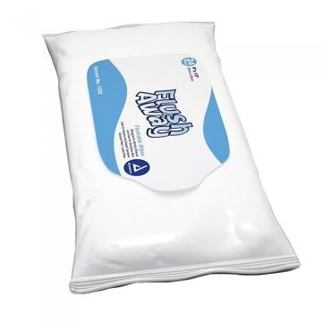 Front view of package of 24 Flush Away Flushable Wipes