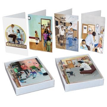 Front view of box of 11 Day in the Life of a School Nurse Correspondence Cards