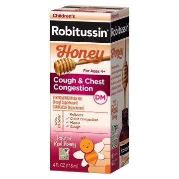 Robitussin Honey DM Children Cough/Congestion Liquid 4oz Bottle 
