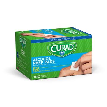 Curad Sterile Alcohol Prep Pads, 100/box