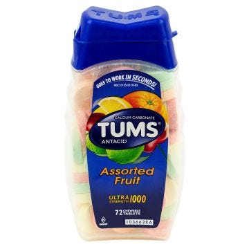 Tums Antacid Tablet, Ultra-Strength 1000, Chewable, Assorted Fruit, 72 Tablets / Bottle
