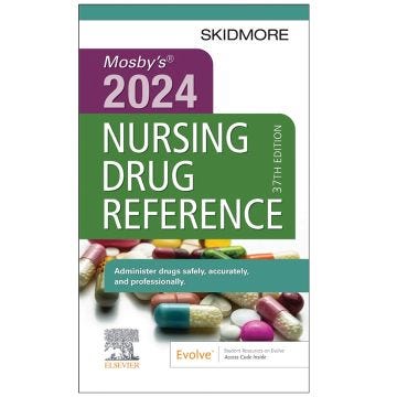Front view of Mosby's 2024 Nursing Drug Reference 37th Edition