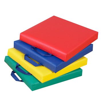 Square Floor Cushions Primary Set of 4