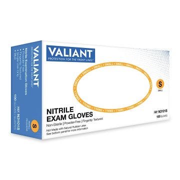 Nitrile Exam Gloves, Blue, 3 mil, Small, 100/box