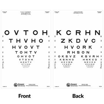 Prevent Blindness HOTV and Sloan Letters (PB211N) Chart Only