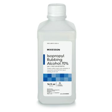 Front view of 16 oz. bottle of Antiseptic Isopropyl Alcohol 70% 