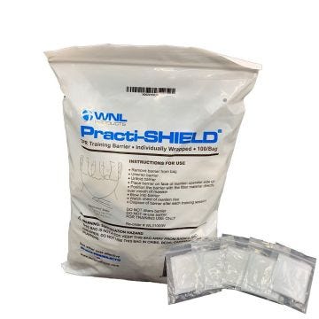 WNL Practi-SHIELD CPR Training Barrier - 100/Bag
