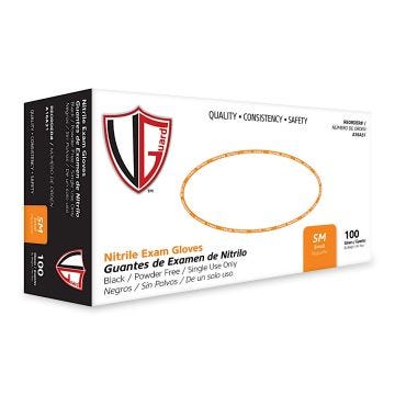 Nitrile Exam Gloves, 100/BX, 5 Mil, Black, Full Textured