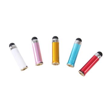 Colored stylus tips left to right; white; pink; orange; teal blue; red with black tips