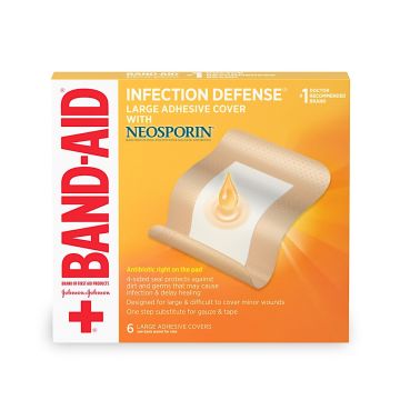 Band-Aid with Neosporin, Large, 6/bx