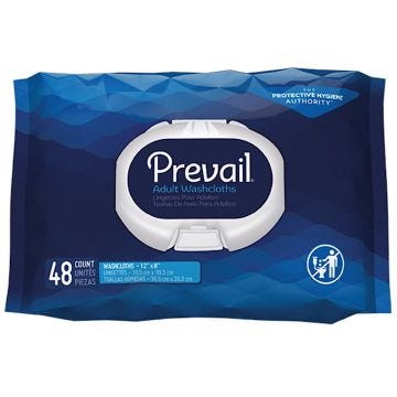 Prevail Disposable Washcloths, 8"x12", 48/pk