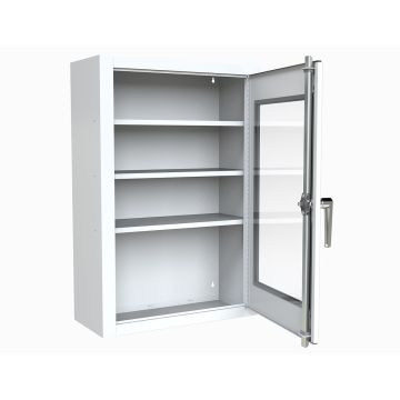Lockable Medicine Cabinet, 3 Shelf, Plexiglas Door