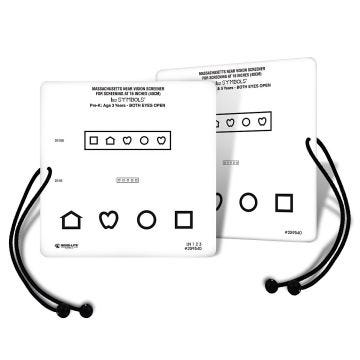 Massachusetts LEA SYMBOLS® Pre-K 20/50 & 20/40 Near Vision Card