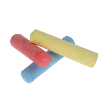 3 assorted colors of Sidewalk Chalk stacked on top of each other with 36 per pack