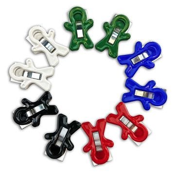 Magnet Man Magnetic Clip 10 Pack Assorted Colors