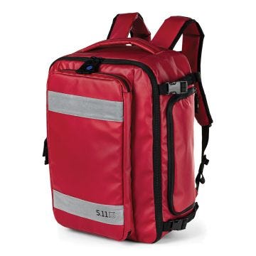 Front view of Fire Red 5.11 Responder 48 Backpack
