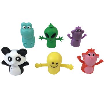 six assorted puppet fingers