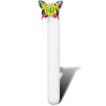 a colorful flashing butterfly on a fixation stick