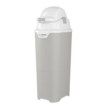 a foundations tall diaper pail in gray