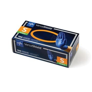 versashield nitrile power free exam 5.5mil gloves; size small; 100 in box