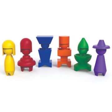 A vibrant assortment of plastic toys displayed on a clean white background