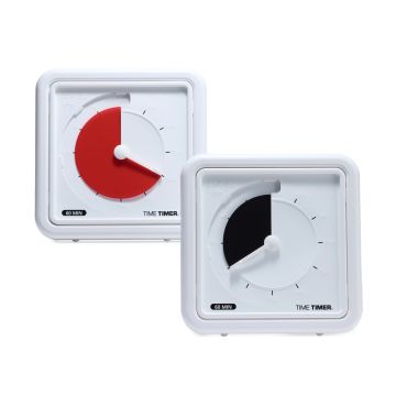 Red and black disk TIME TIMER braille
