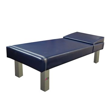 SKU#1048166 Front view of School Health Recovery Couch; Steel Legs; Celestial Blue