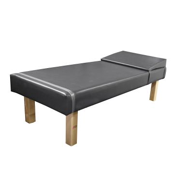 SKU#1048172 Front view of School Health Recovery Couch; Wood Legs; Dolphin Gray