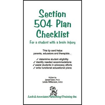 Section 504 Plan Checklist for a Student with a Brain Injury