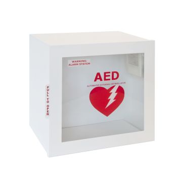 Surface Mount AED Wall Cabinet, 9" Deep with Alarm
