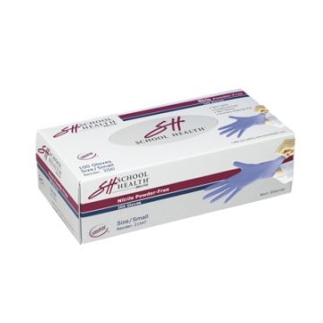 Front view of box of 180 Extra-Large School Health Nitrile Powder-Free Exam Gloves