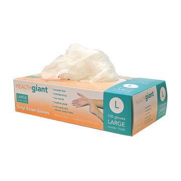 Health Giant Vinyl Exam Gloves, Small, 100/bx