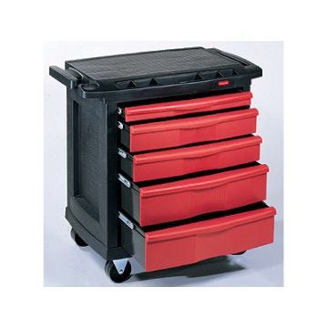Rubbermaid Mobile Work Station, Red/Black  