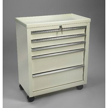 5-Drawer Cart with Key Lock, Beige 